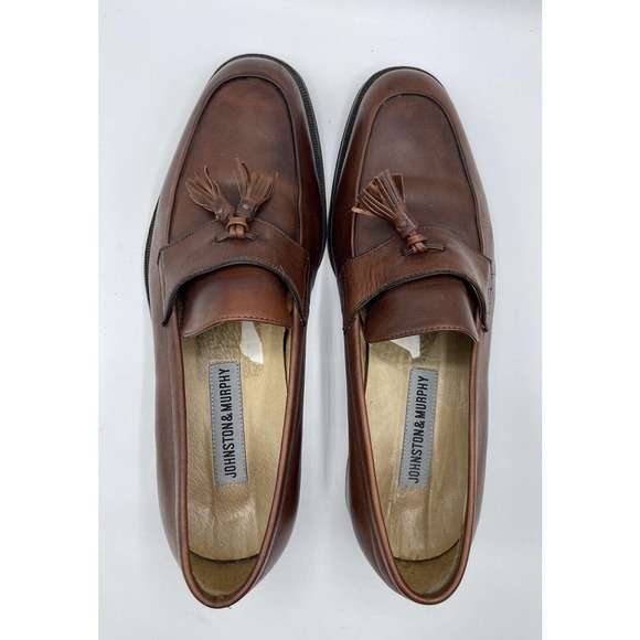 Johnston & Murphy Brown Leather Moc-Toe Tassel Slip On Loafer Men's 9 M 15-0746 - Picture 5 of 10